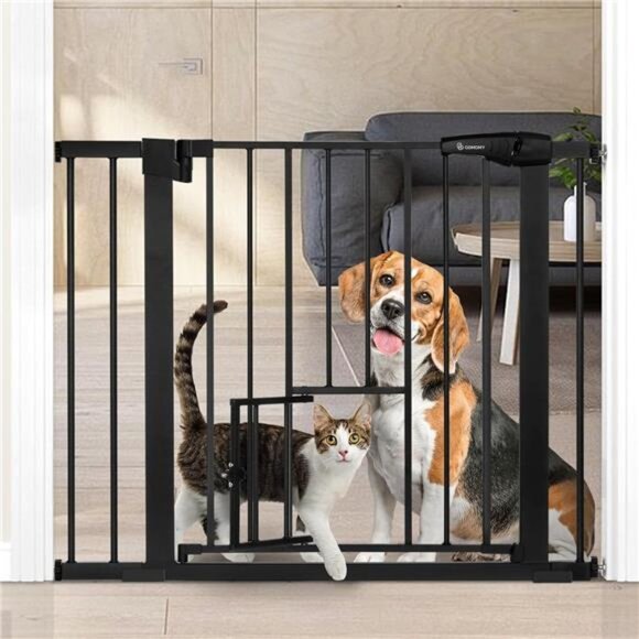 Dog Gate Extra Wide Tall Durable Pet Gate Easy Walk Thru Dog Fence Gate - Picture 1 of 7